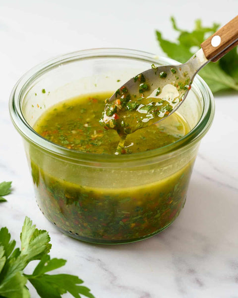 Ancient Grain Bowl with Radish & Parsley Microgreen Chimichurri